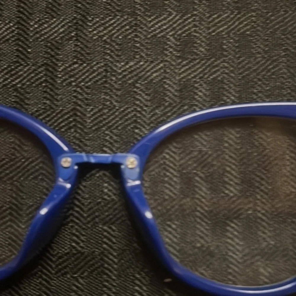 Royal blue plastic frame with metal arms. From Vooogue Me.